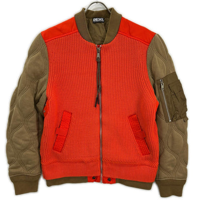 DIESEL ディーゼル オレンジ×ブラウン K-OHIO ニット切替 ジャケット フライトジャケット ジャケット