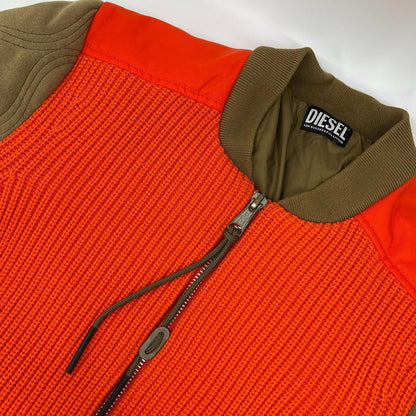 DIESEL ディーゼル オレンジ×ブラウン K-OHIO ニット切替 ジャケット フライトジャケット ジャケット
