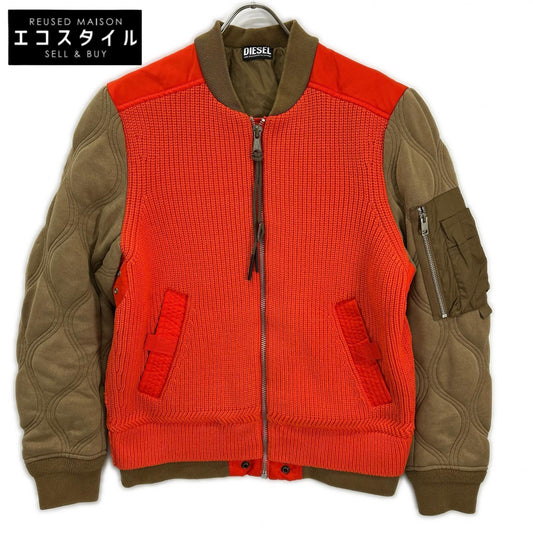 DIESEL ディーゼル オレンジ×ブラウン K-OHIO ニット切替 ジャケット フライトジャケット ジャケット