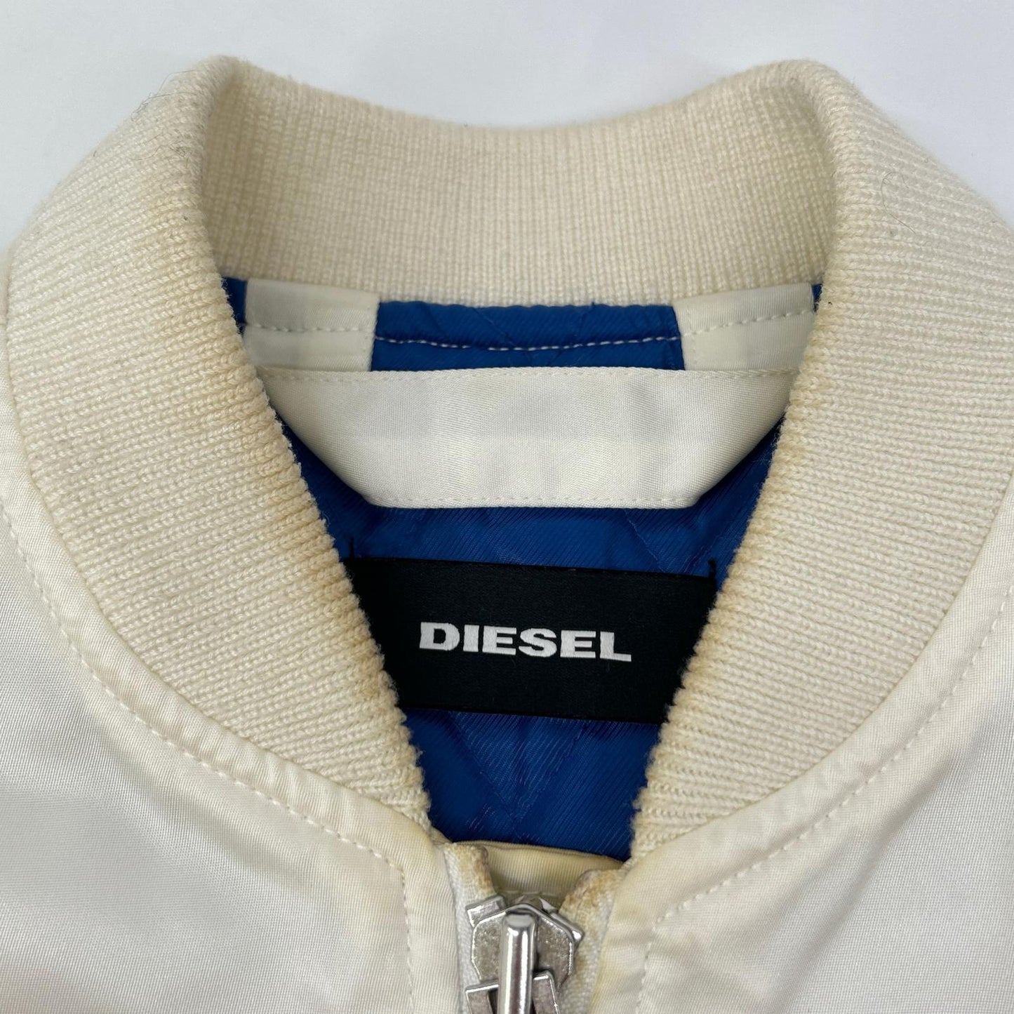 DIESEL ディーゼル ホワイト コットン パッチワーク ボンバージャケット ジャケット