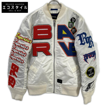 DIESEL ディーゼル ホワイト コットン パッチワーク ボンバージャケット ジャケット