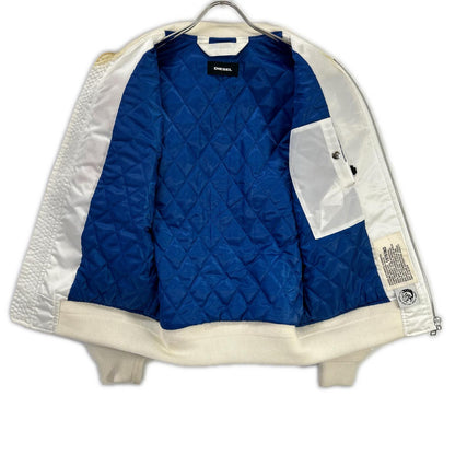 DIESEL ディーゼル ホワイト コットン パッチワーク ボンバージャケット ジャケット