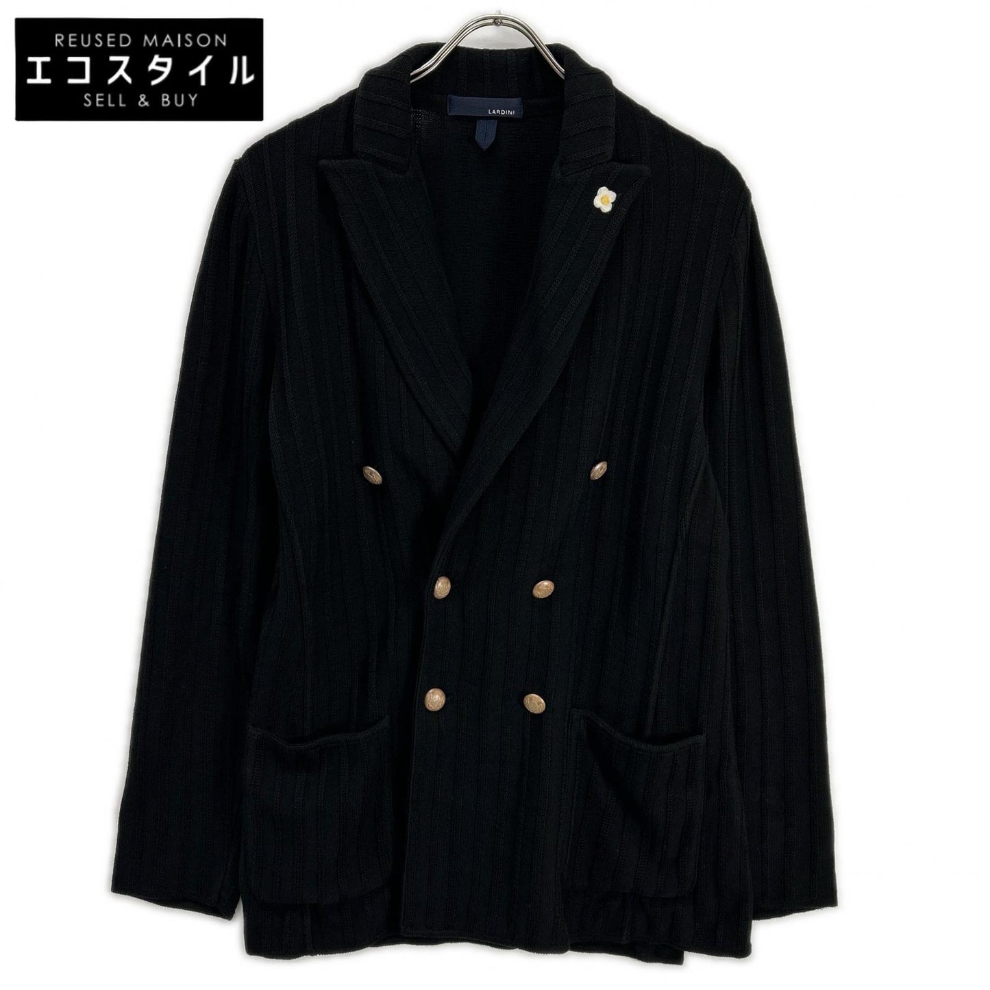 LARDINI ラルディーニ JRLJM57Y ブラック コットン ニット ジャケット ジャケット