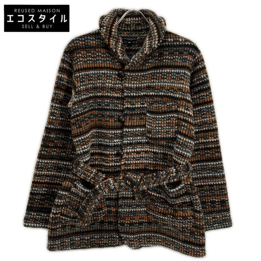 Engineered Garments エンジニアードガーメンツ ブラウン系 エルボーパッチ ベルト付きロングカーディガン トップス
