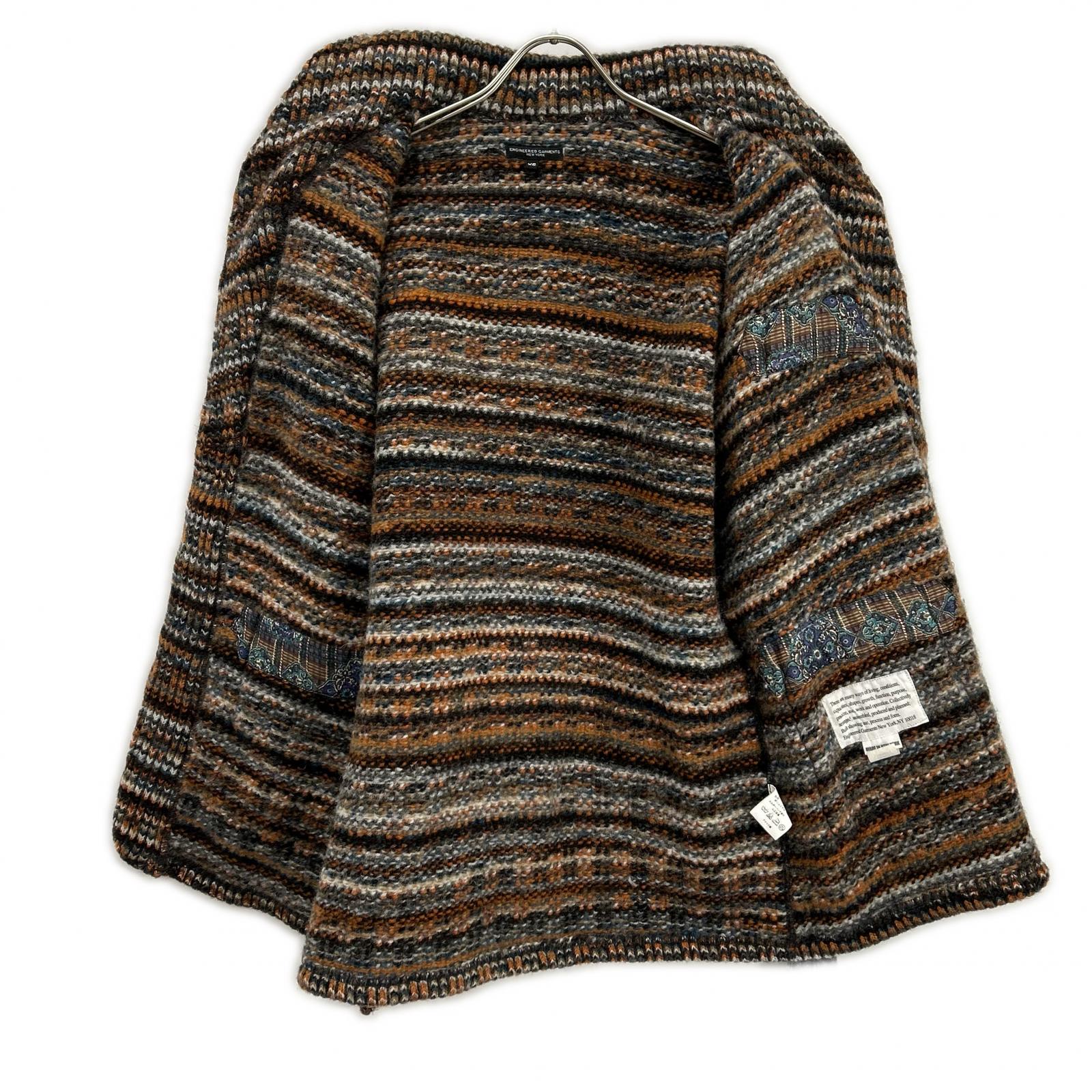 Engineered Garments エンジニアードガーメンツ ブラウン系 エルボーパッチ ベルト付きロングカーディガン トップス