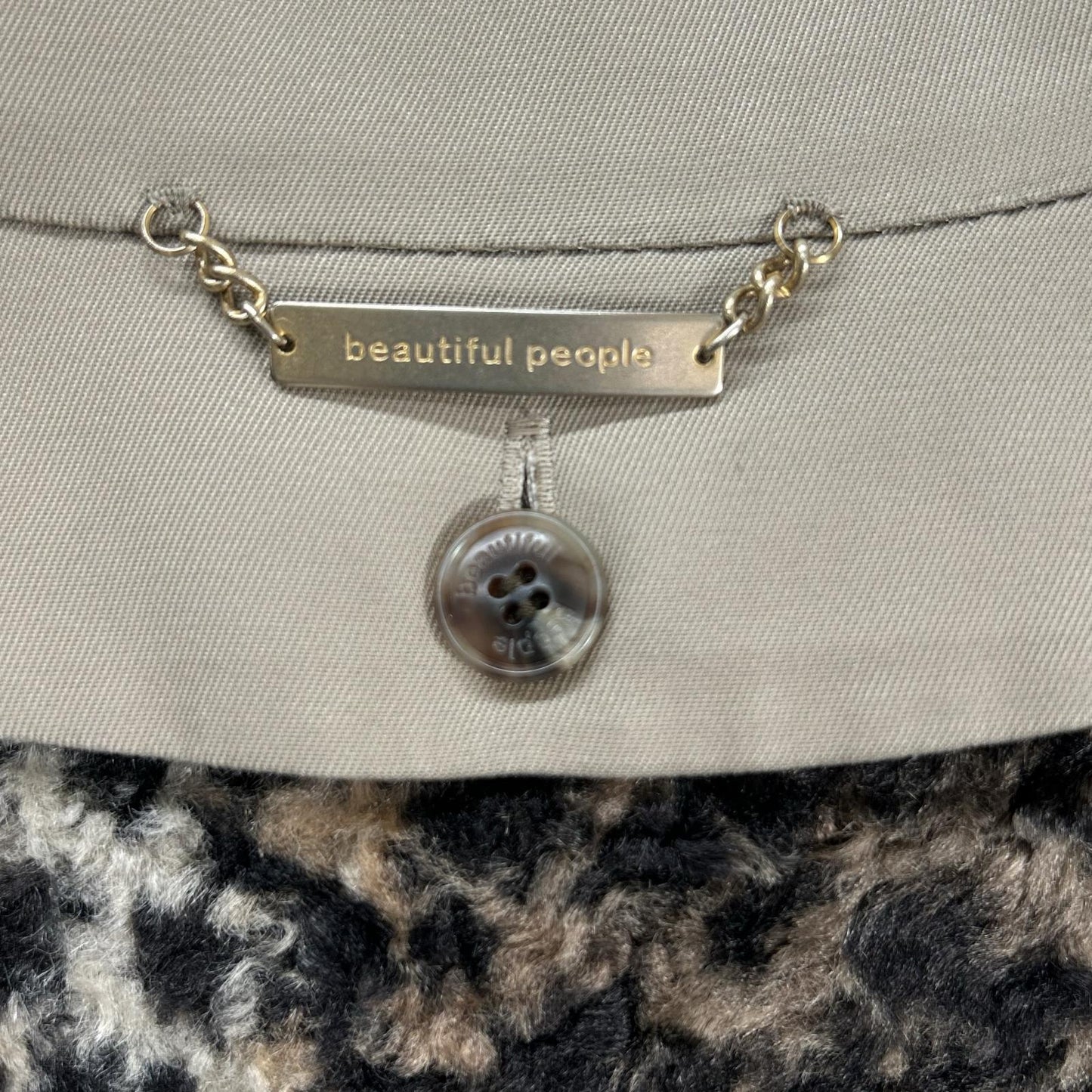 beautifulpeople ビューティフルピープル 1030103424 ベージュ レオパード柄ライナー付 トレンチコート コート
