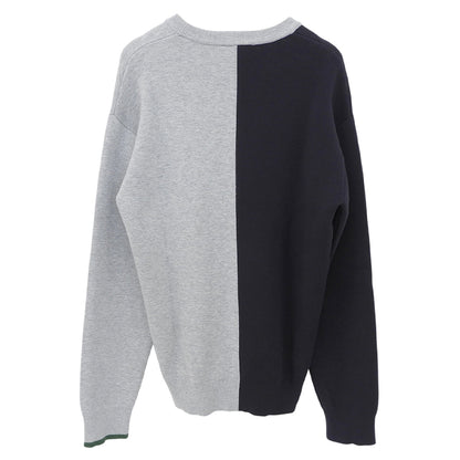 Lacoste ラコステ カラーブロッキングニットセーター トップス メンズ グレー×ネイビー×グリーン XS AH1999 トップス