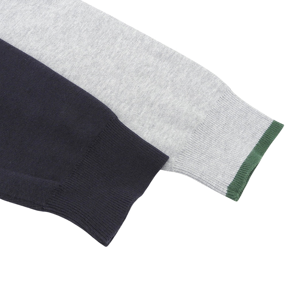 Lacoste ラコステ カラーブロッキングニットセーター トップス メンズ グレー×ネイビー×グリーン XS AH1999 トップス