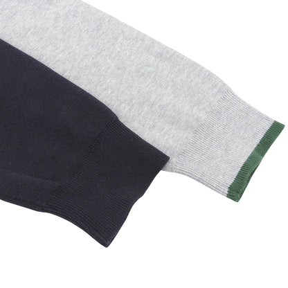 Lacoste ラコステ カラーブロッキングニットセーター トップス メンズ グレー×ネイビー×グリーン XS AH1999 トップス