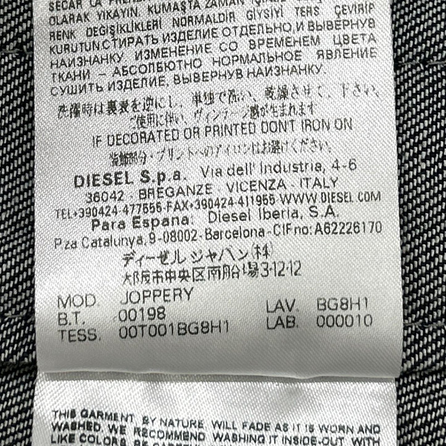 DIESEL BlackGold ディーゼルブラックゴールド インディゴ JOPPERY ジップアップ デニムフーディコート コート