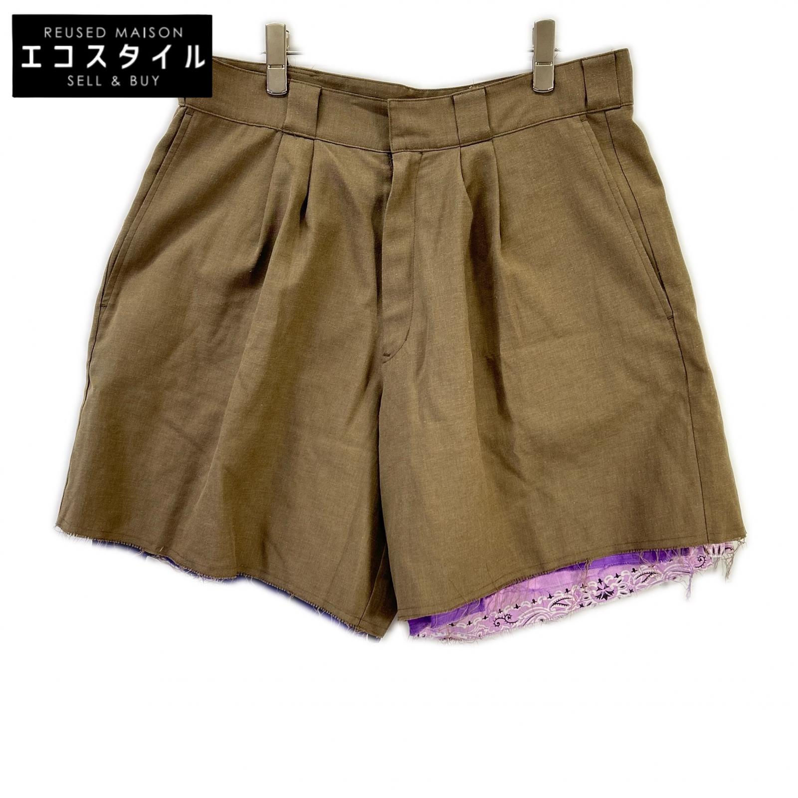 Children of the discordance チルドレンオブザディスコーダンス 21年製 COTDPT-352B ブラウン Vintage Bandana Wide Short Pants ボトムス