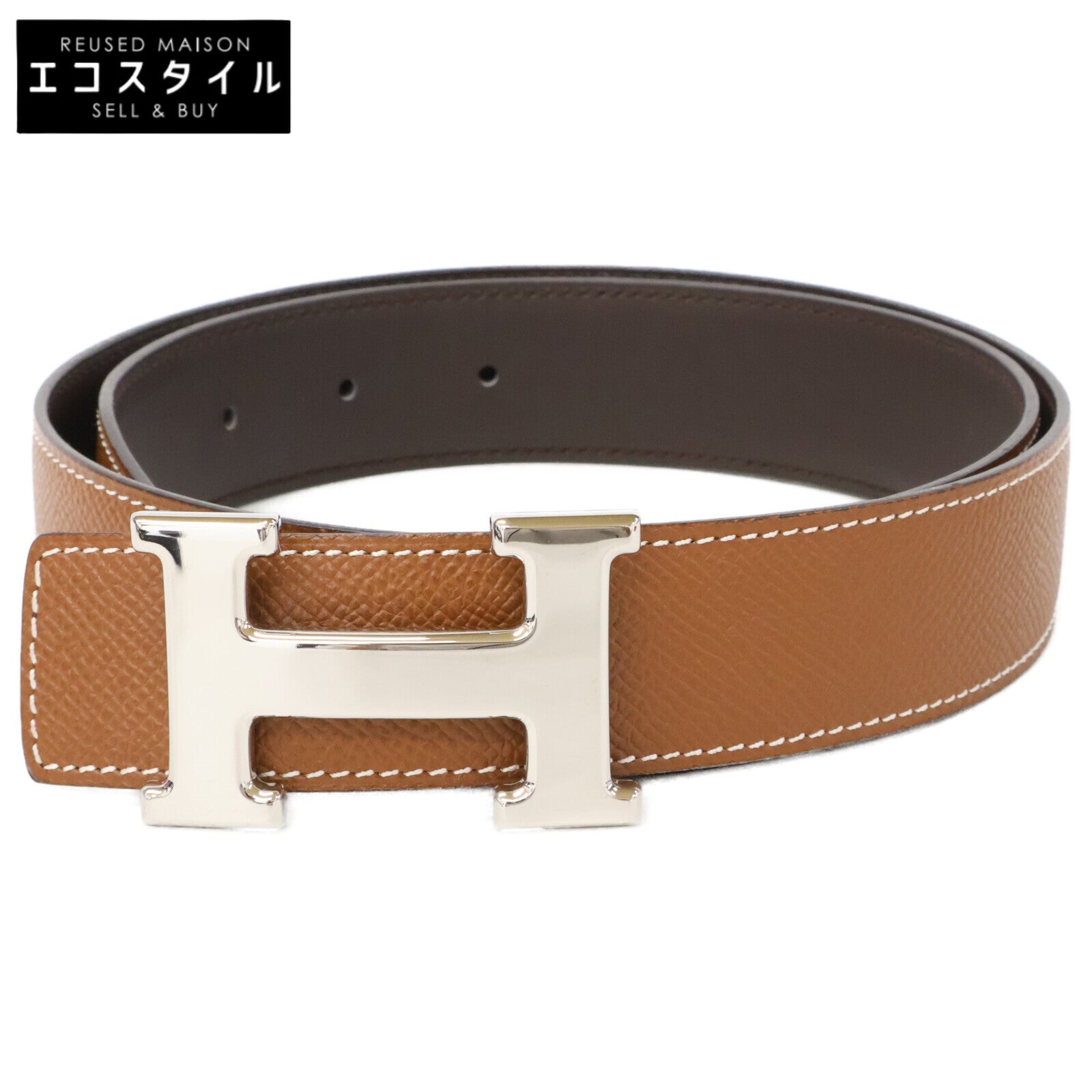 HERMES エルメス 【美品】コンスタンス Hバックル シルバー金具 □M刻 リバーシブル ベルト