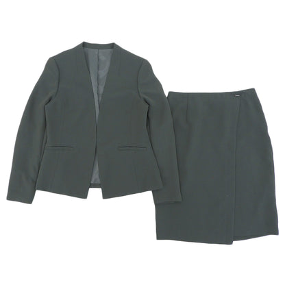 green label relaxing グリーンレーベルリラクシング D ノーラペル ジャケット スカート セットアップ 40 3522-147-1132 スーツ セットアップ