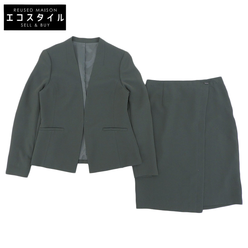 green label relaxing D collarless jacket and skirt set, 40, 3522-147-1132, suit set
