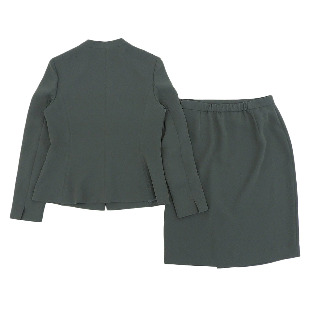 green label relaxing D collarless jacket and skirt set, 40, 3522-147-1132, suit set