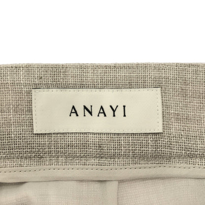 ANAYI アナイ 25年製 グレー カラミリネン ライクワイドパンツ ボトムス