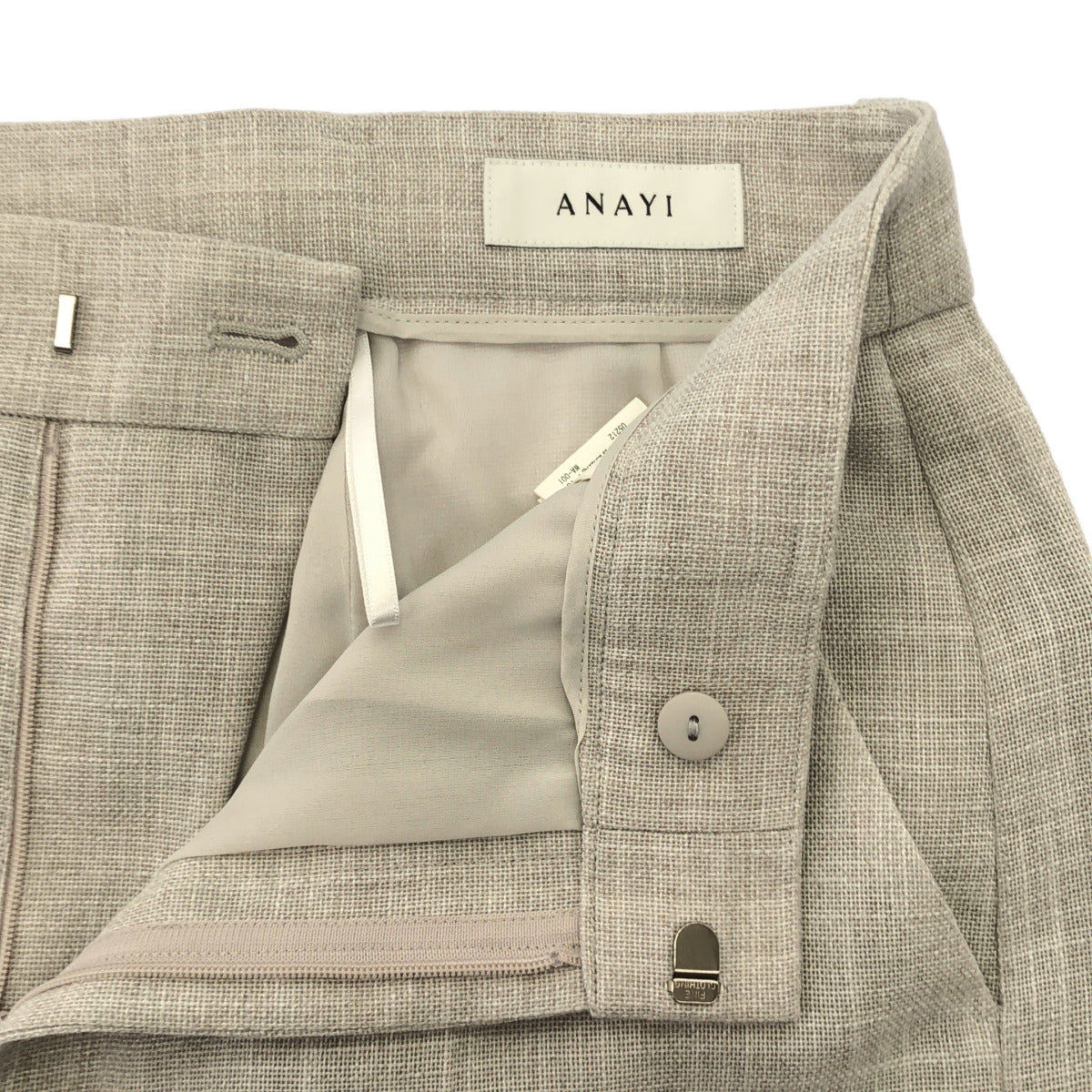 ANAYI アナイ 25年製 グレー カラミリネン ライクワイドパンツ ボトムス