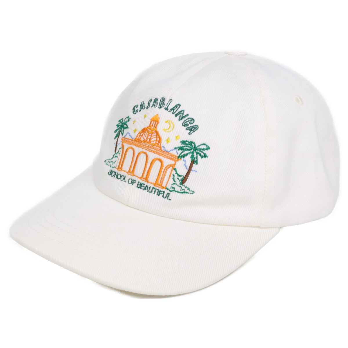 CASABLANCA カサブランカ 23SS AS23-HAT-002-11 TWILL School Of Beautiful Embroidered Cap 刺繍 ベースボール キャップ 帽子