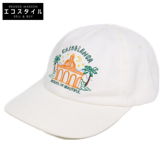 CASABLANCA カサブランカ 23SS AS23-HAT-002-11 TWILL School Of Beautiful Embroidered Cap 刺繍 ベースボール キャップ 帽子