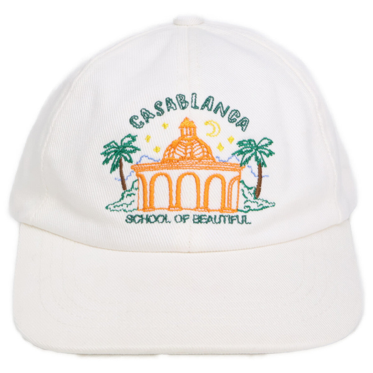 CASABLANCA カサブランカ 23SS AS23-HAT-002-11 TWILL School Of Beautiful Embroidered Cap 刺繍 ベースボール キャップ 帽子