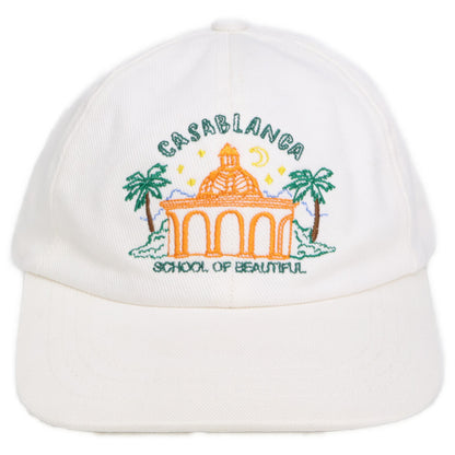 CASABLANCA カサブランカ 23SS AS23-HAT-002-11 TWILL School Of Beautiful Embroidered Cap 刺繍 ベースボール キャップ 帽子