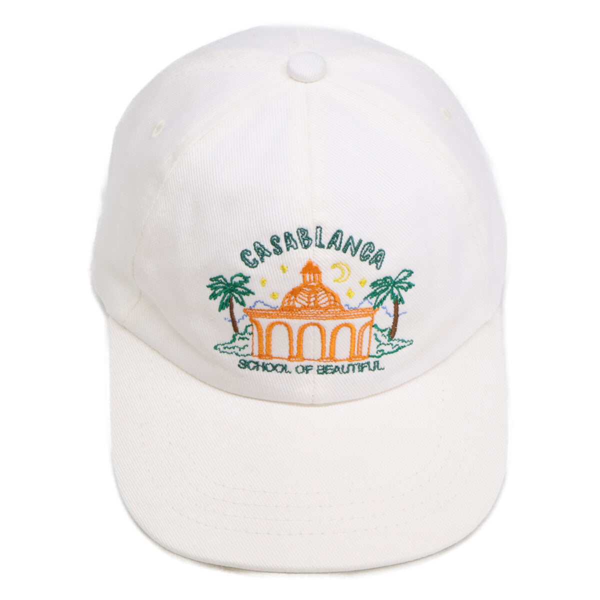 CASABLANCA カサブランカ 23SS AS23-HAT-002-11 TWILL School Of Beautiful Embroidered Cap 刺繍 ベースボール キャップ 帽子