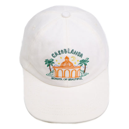 CASABLANCA カサブランカ 23SS AS23-HAT-002-11 TWILL School Of Beautiful Embroidered Cap 刺繍 ベースボール キャップ 帽子