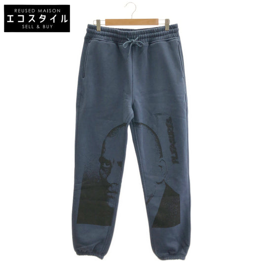 PLEASURES Pleasures Blue logo-print fleece-lined sweatpants bottoms