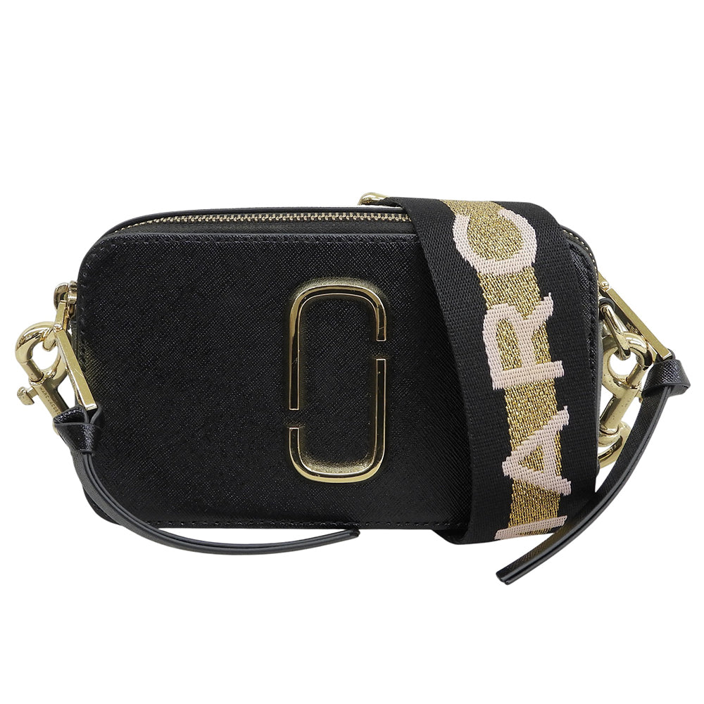 MARC JACOBS マーク ジェイコブス スナップショット レザー ショルダーバッグ レディース ブラック×ホワイト ショルダーバッグ