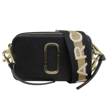 MARC JACOBS マーク ジェイコブス スナップショット レザー ショルダーバッグ レディース ブラック×ホワイト ショルダーバッグ