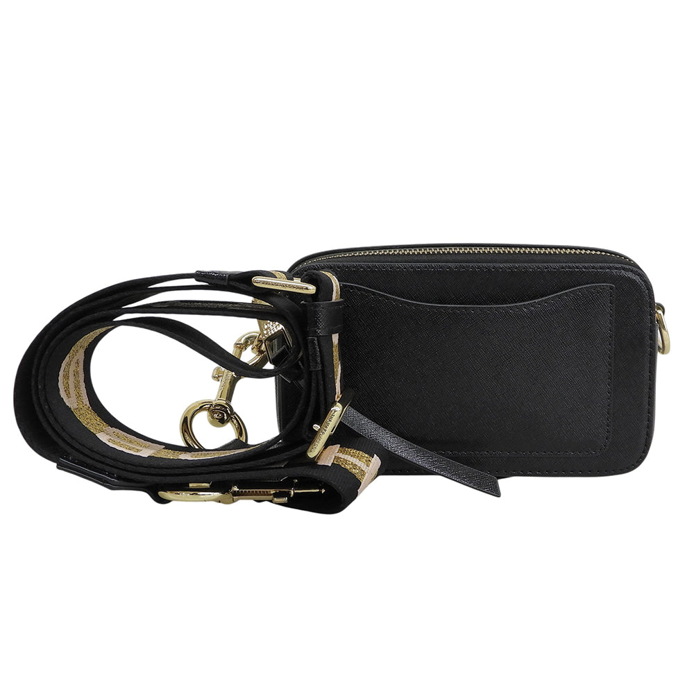 MARC JACOBS マーク ジェイコブス スナップショット レザー ショルダーバッグ レディース ブラック×ホワイト ショルダーバッグ