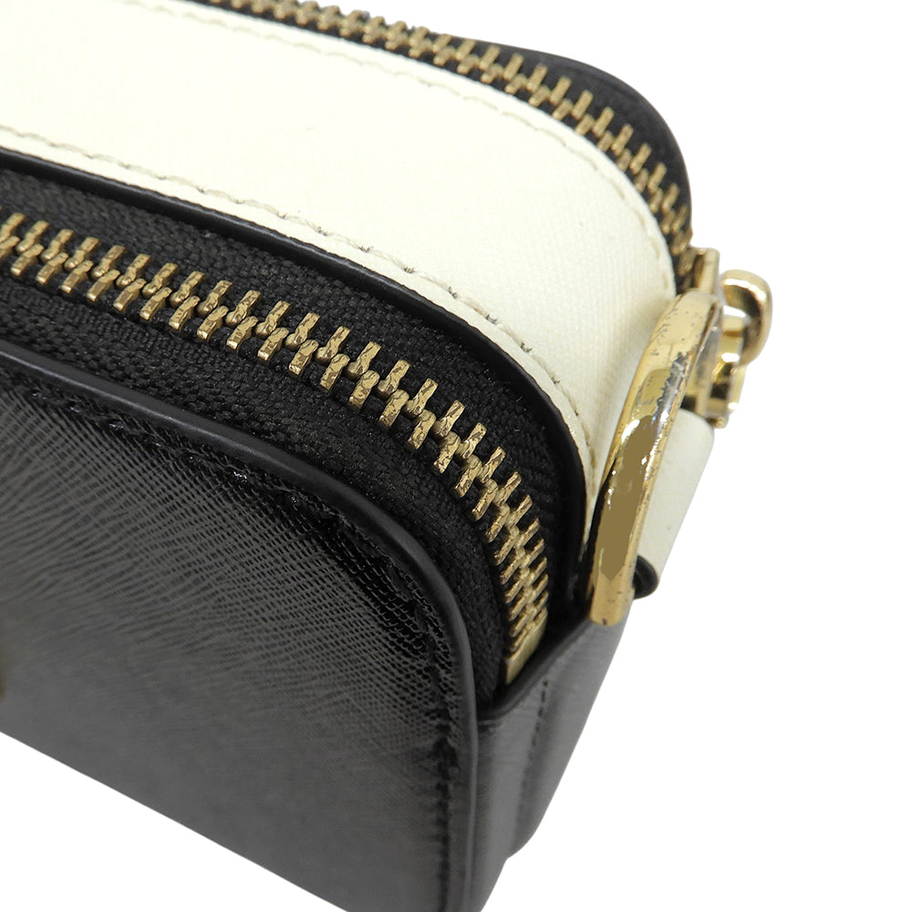 MARC JACOBS マーク ジェイコブス スナップショット レザー ショルダーバッグ レディース ブラック×ホワイト ショルダーバッグ