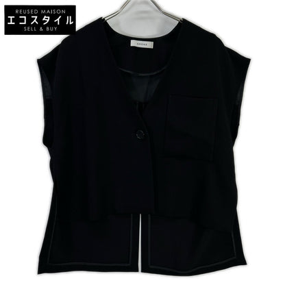 ADORE アドーア 25年 531-5110304 ブラック ドライカシドスノースリーブブラウス ベスト