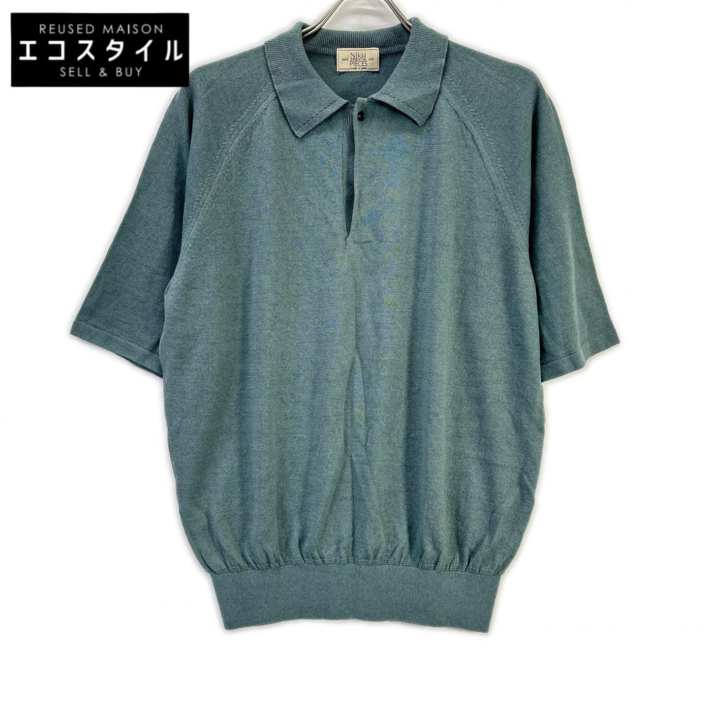 NIKKI ESSENTIAL PIECES ニッキエッセンシャルピーシーズ NEP-SS2530 25SS ブルー ニットポロトップス トップス