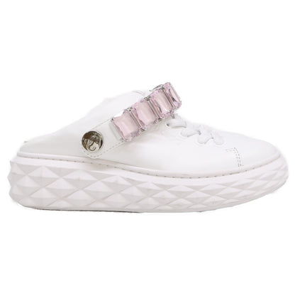 JIMMY CHOO ジミーチュウ ダイヤモンド スリング クリスタルストラップ付 ナッパレザー・スリッポンスニーカー シューズ