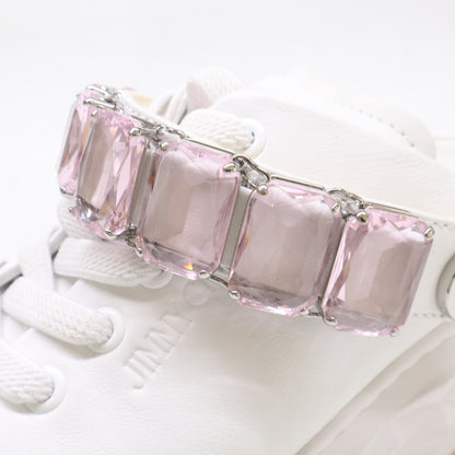 JIMMY CHOO ジミーチュウ ダイヤモンド スリング クリスタルストラップ付 ナッパレザー・スリッポンスニーカー シューズ