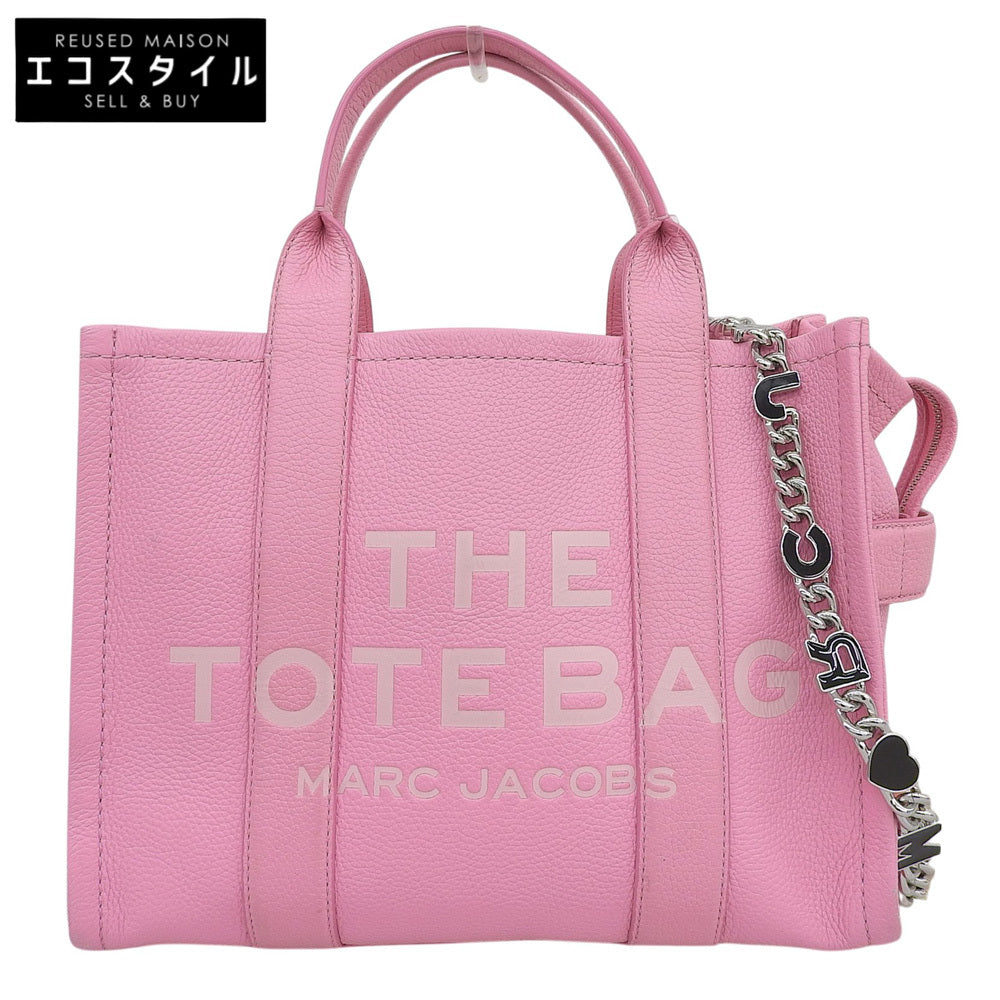 MARC JACOBS マーク ジェイコブス ミディアム トートバッグ チェーンストラップ付 レザー レディース ピンク トートバッグ