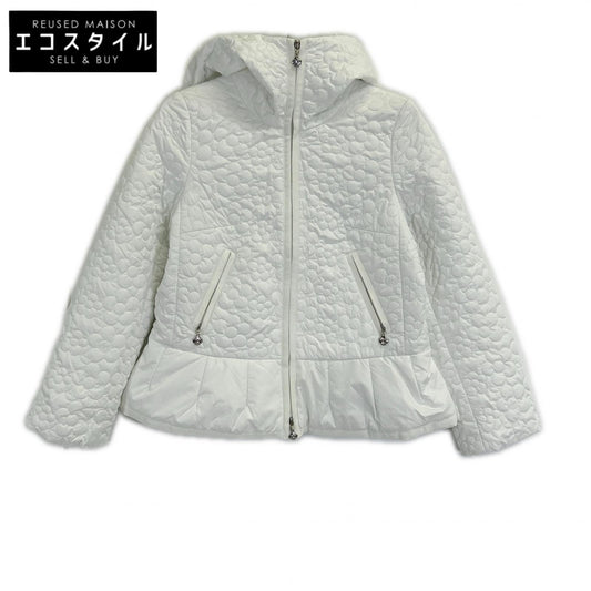 M'S GRACY M'S GRACY 2023 White Floral-Motif Quilted Blouson Jacket