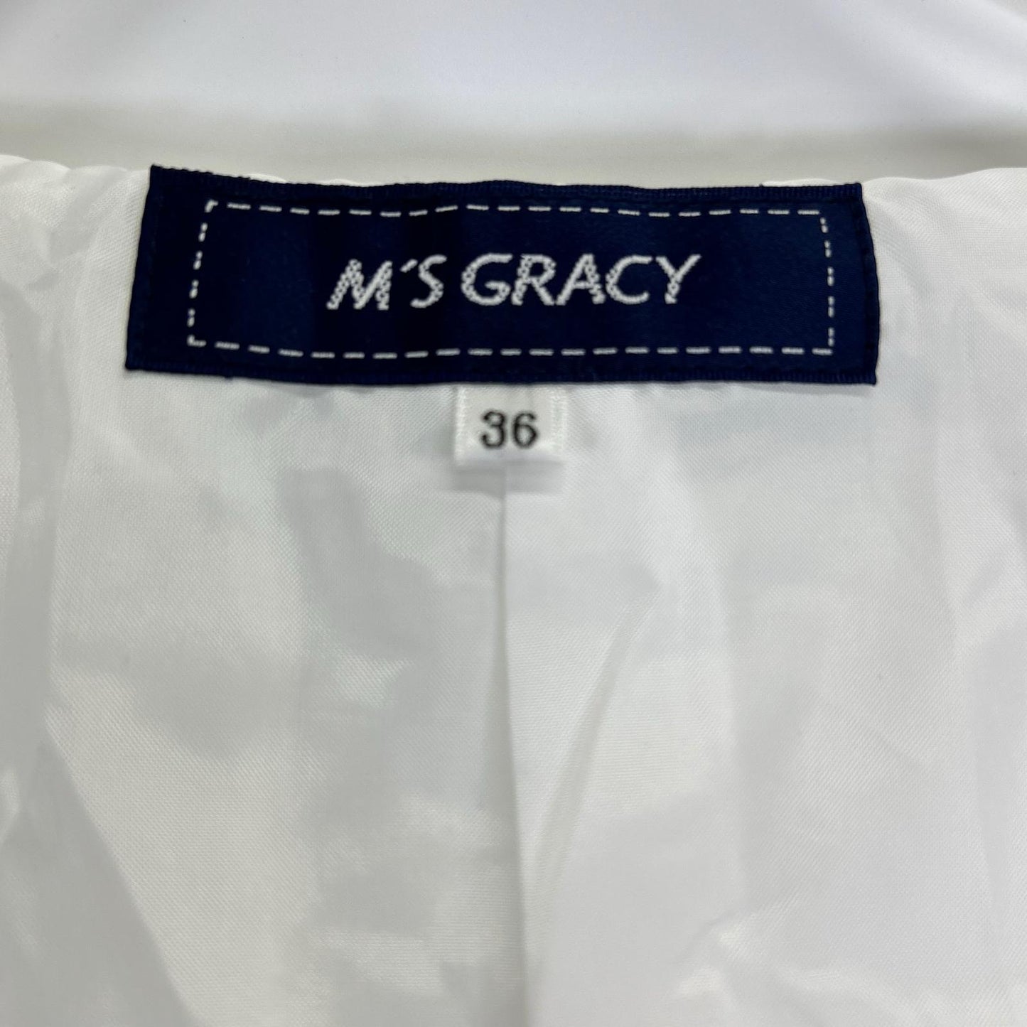 M'S GRACY エムズグレイシー 23年製 ホワイト フラワーモチーフキルティングブルゾン ジャケット