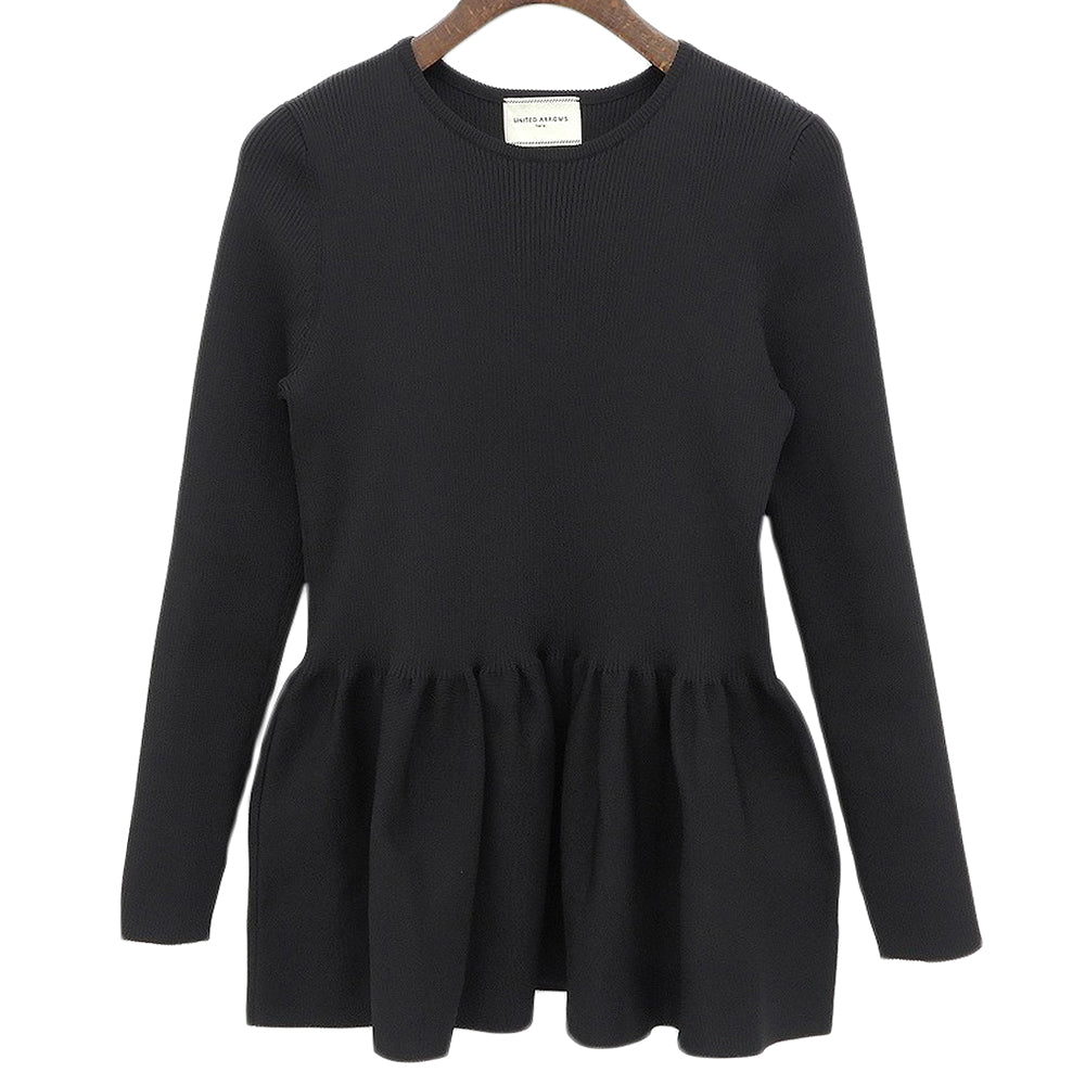 UNITED ARROWS ユナイテッドアローズ 美品 Pペプラムニット トップス レディース 黒 ブラック 1513-104-4635 トップス