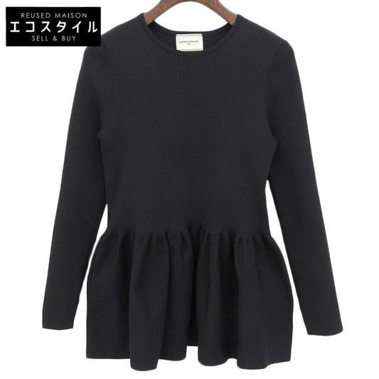 UNITED ARROWS ユナイテッドアローズ 美品 Pペプラムニット トップス レディース 黒 ブラック 1513-104-4635 トップス