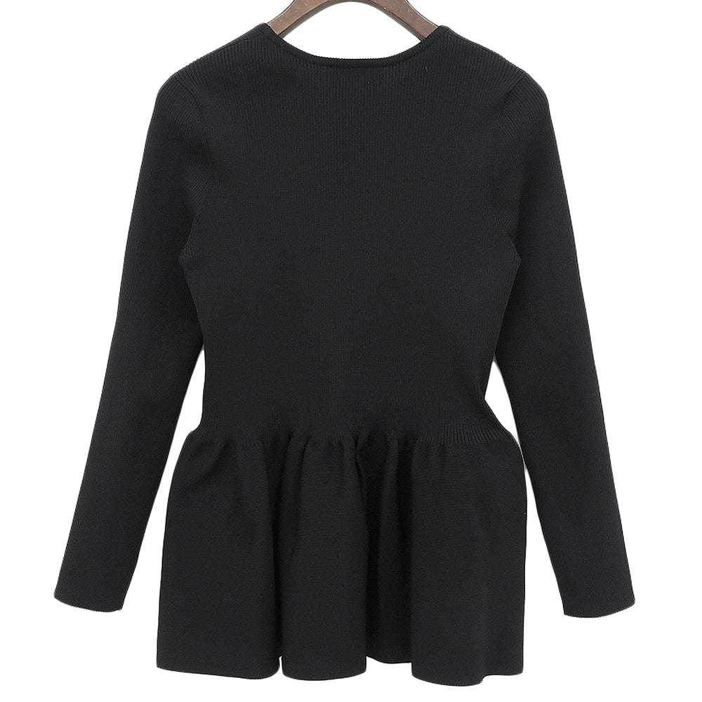 UNITED ARROWS ユナイテッドアローズ 美品 Pペプラムニット トップス レディース 黒 ブラック 1513-104-4635 トップス