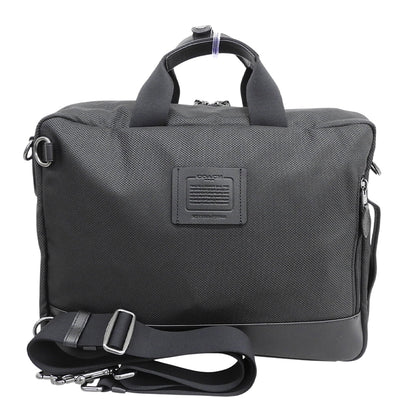 COACH コーチ 新品同様 ナイロンキャンバス×レザー 2WAY ビジネスバッグ ブリーフケース メンズ ブラック×チャコールグレー F59944 ビジネスバッグ ブリーフケース