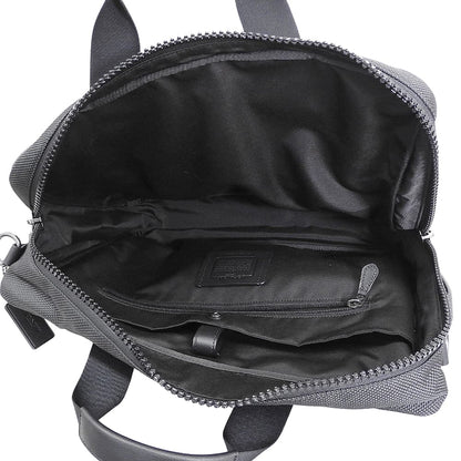 COACH コーチ 新品同様 ナイロンキャンバス×レザー 2WAY ビジネスバッグ ブリーフケース メンズ ブラック×チャコールグレー F59944 ビジネスバッグ ブリーフケース