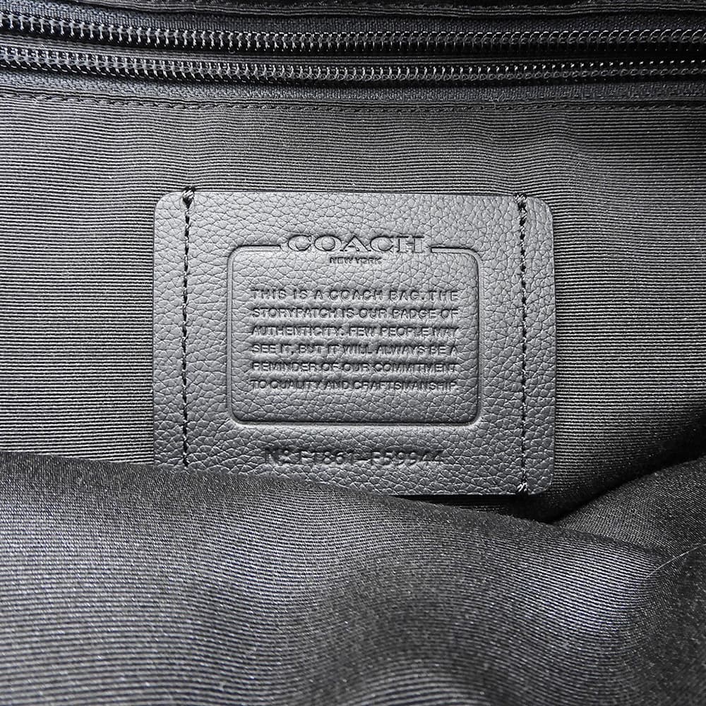 COACH コーチ 新品同様 ナイロンキャンバス×レザー 2WAY ビジネスバッグ ブリーフケース メンズ ブラック×チャコールグレー F59944 ビジネスバッグ ブリーフケース