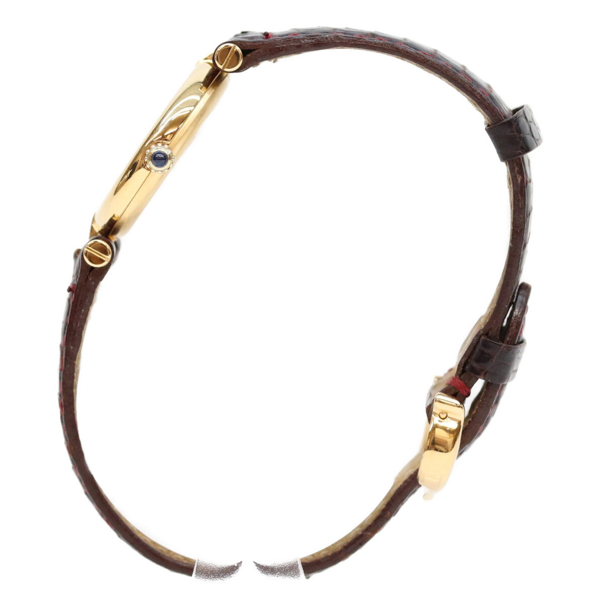 Cartier カルティエ 925 ガーネットダイアル ボルドー文字盤 マストヴァンドームSM ヴェルメイユ QZ 時計 腕時計