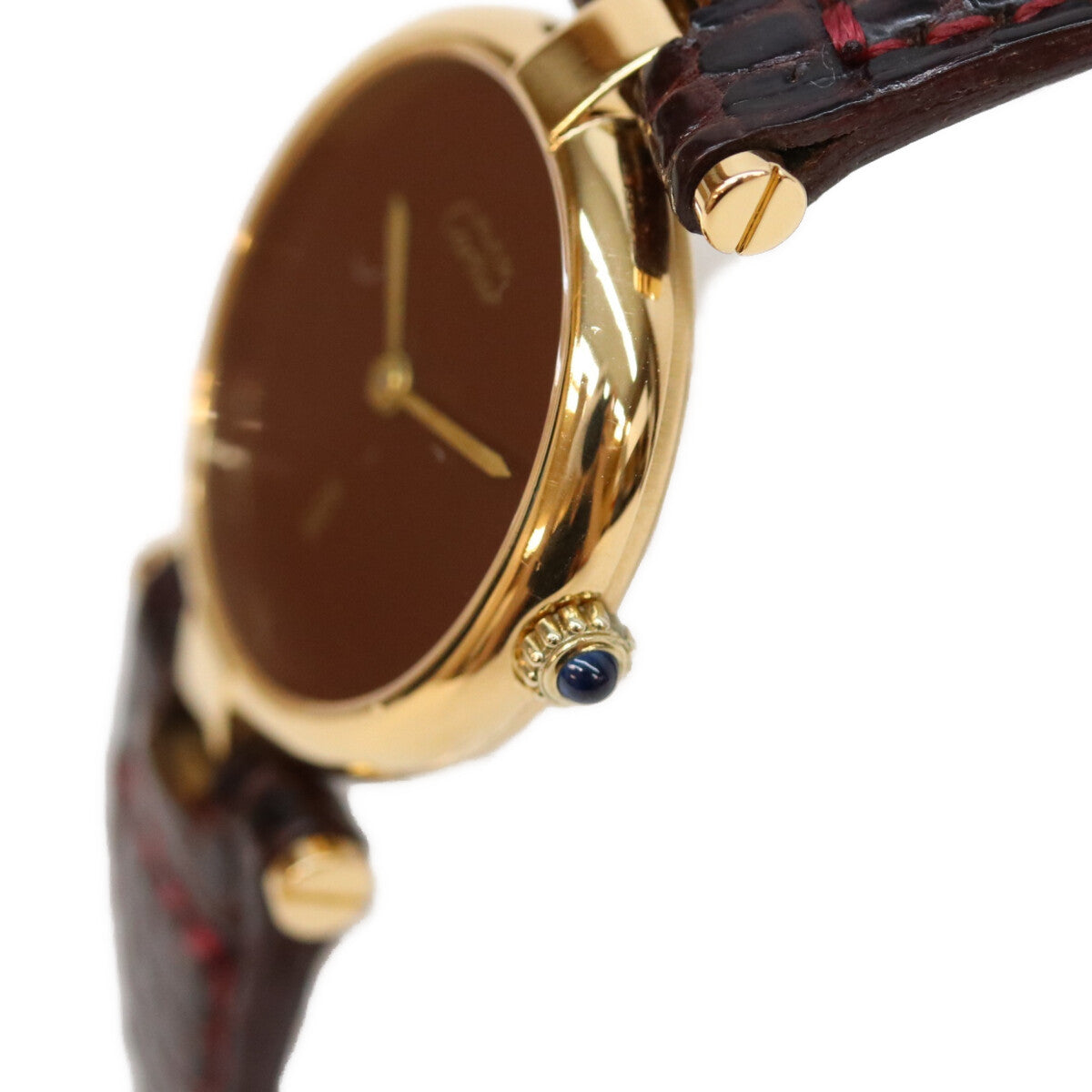 Cartier カルティエ 925 ガーネットダイアル ボルドー文字盤 マストヴァンドームSM ヴェルメイユ QZ 時計 腕時計