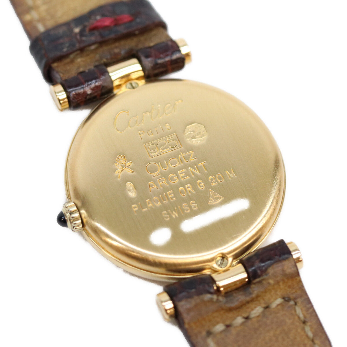 Cartier カルティエ 925 ガーネットダイアル ボルドー文字盤 マストヴァンドームSM ヴェルメイユ QZ 時計 腕時計
