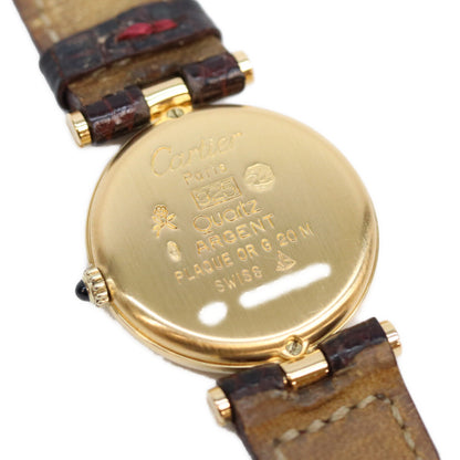 Cartier カルティエ 925 ガーネットダイアル ボルドー文字盤 マストヴァンドームSM ヴェルメイユ QZ 時計 腕時計