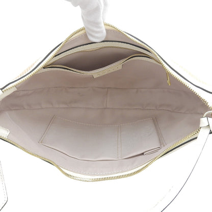 ANAYI アナイ 美品 ハーフムーン コンビ ハンドバッグ ショルダーバッグ レディース ベージュ×ホワイト ショルダーバッグ